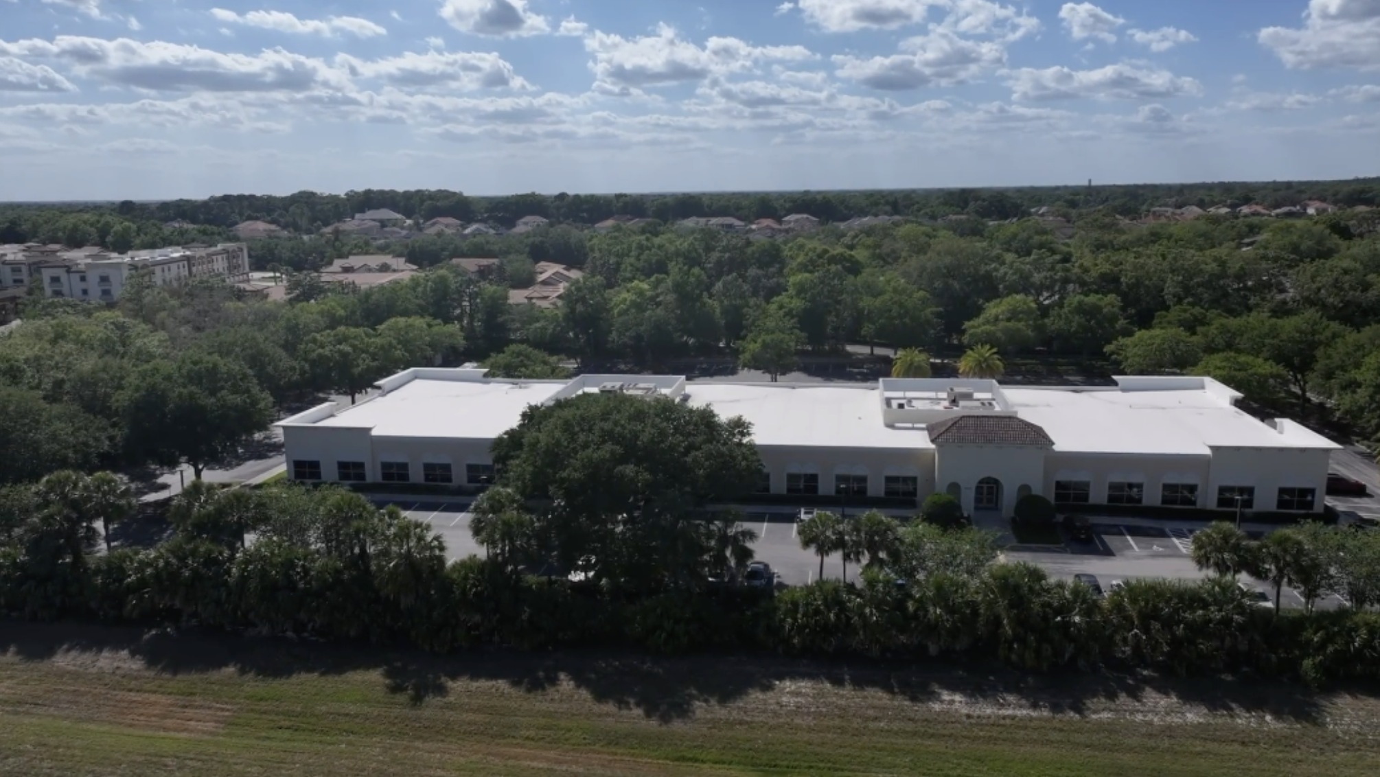 Aerial view of the Ascend campus building in Lake Mary, Florida