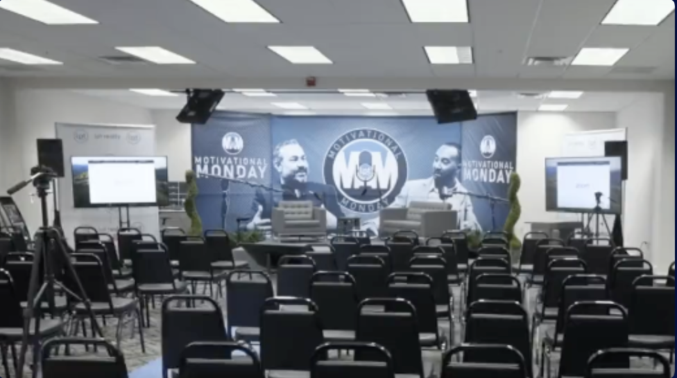 The Motivational Monday studio at the Ascend campus, set for the weekly live show